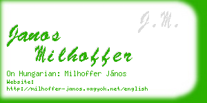 janos milhoffer business card