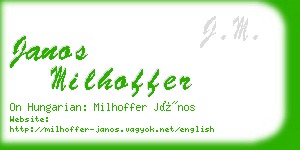 janos milhoffer business card